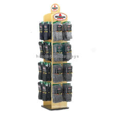 Merchandising Holz Einzelhandel Spinner Display Racks, Standing Sock Textile Display Racks